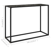 Konsolinis staliukas, juodas, 100x35x75cm, grūdintas stiklas - Namų Idėja