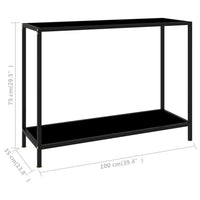 Konsolinis staliukas, juodas, 100x35x75cm, grūdintas stiklas - Namų Idėja