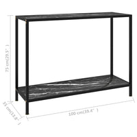 Konsolinis staliukas, juodas, 100x35x75cm, grūdintas stiklas - Namų Idėja