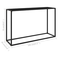 Konsolinis staliukas, juodas, 120x35x75cm, grūdintas stiklas - Namų Idėja