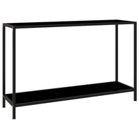 Konsolinis staliukas, juodas, 120x35x75cm, grūdintas stiklas - Namų Idėja