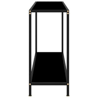 Konsolinis staliukas, juodas, 120x35x75cm, grūdintas stiklas - Namų Idėja