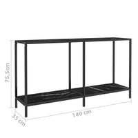 Konsolinis staliukas, juodas, 140x35x75,5cm, grūdintas stiklas - Namų Idėja