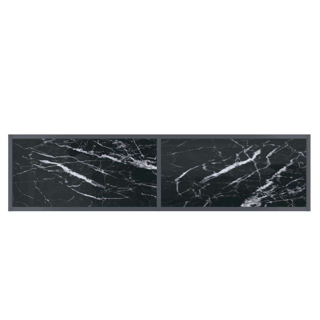 Konsolinis staliukas, juodas, 140x35x75,5cm, grūdintas stiklas - Namų Idėja