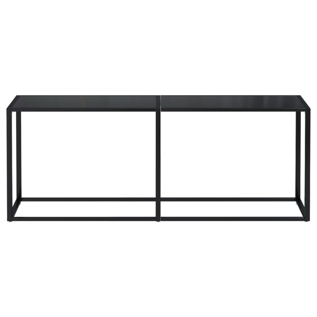 Konsolinis staliukas, juodas, 200x35x75,5cm, stiklas - Namų Idėja