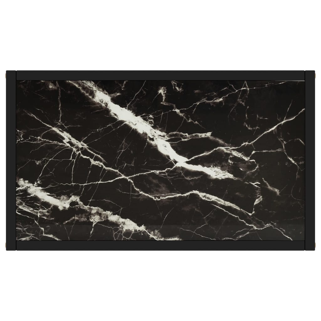 Konsolinis staliukas, juodas, 60x35x75cm, grūdintas stiklas - Namų Idėja