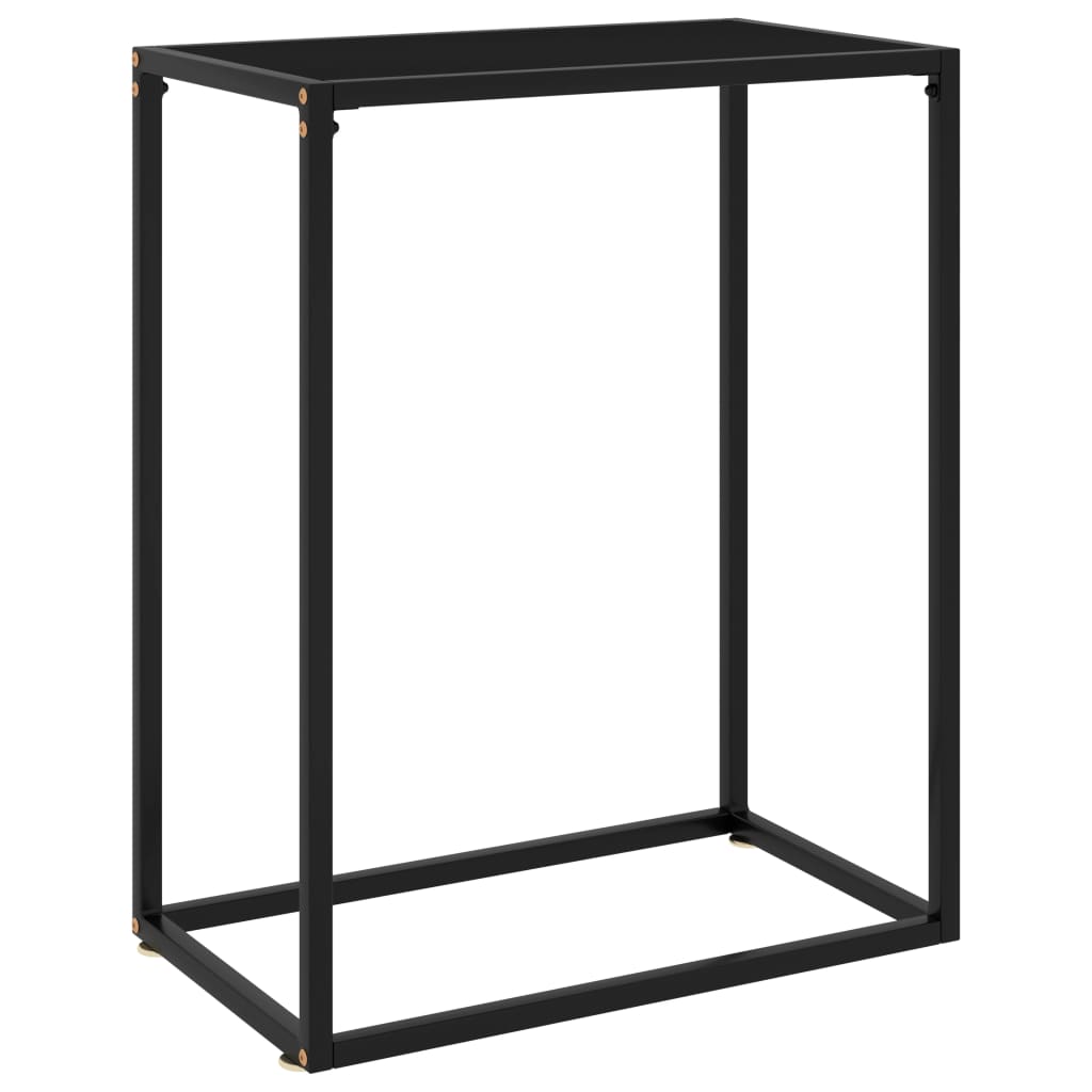 Konsolinis staliukas, juodas, 60x35x75cm, grūdintas stiklas - Namų Idėja