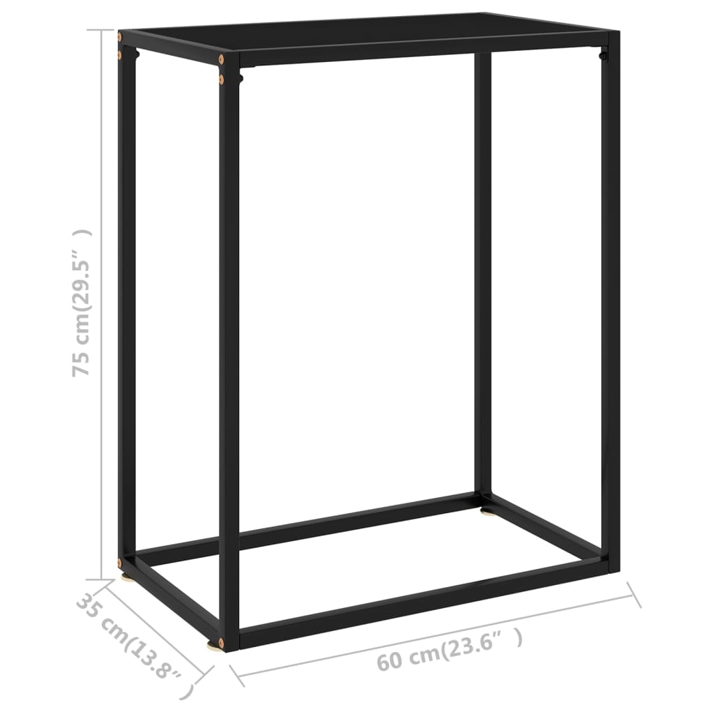 Konsolinis staliukas, juodas, 60x35x75cm, grūdintas stiklas - Namų Idėja
