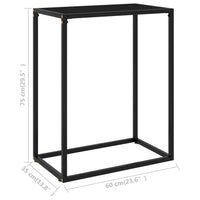 Konsolinis staliukas, juodas, 60x35x75cm, grūdintas stiklas - Namų Idėja