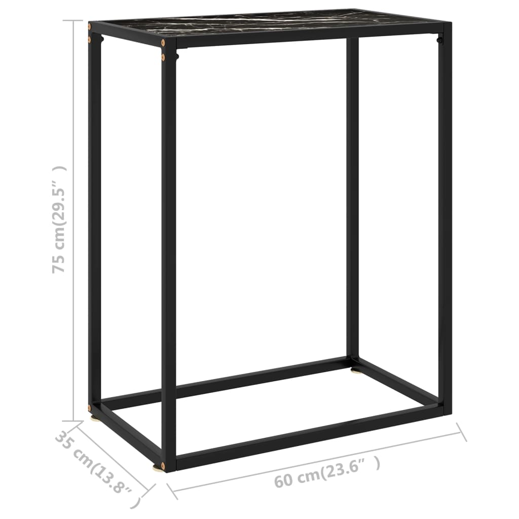 Konsolinis staliukas, juodas, 60x35x75cm, grūdintas stiklas - Namų Idėja