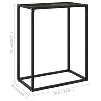 Konsolinis staliukas, juodas, 60x35x75cm, grūdintas stiklas - Namų Idėja