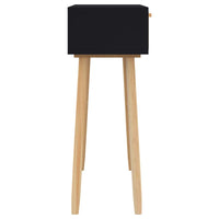 Konsolinis staliukas, juodas, 80x30x75cm, pušis ir ratanas - Namų Idėja