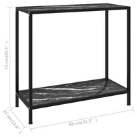 Konsolinis staliukas, juodas, 80x35x75cm, grūdintas stiklas - Namų Idėja