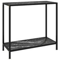 Konsolinis staliukas, juodas, 80x35x75cm, grūdintas stiklas - Namų Idėja