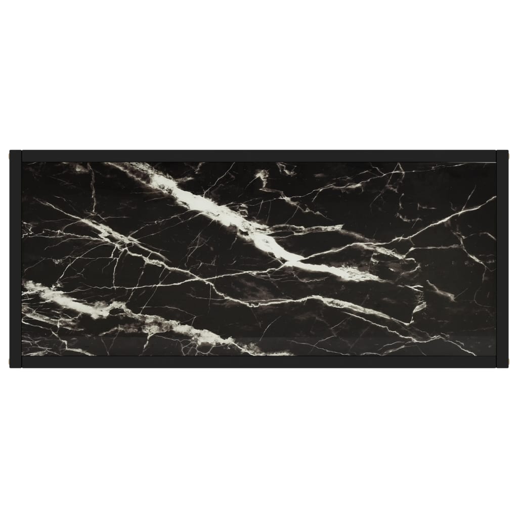 Konsolinis staliukas, juodas, 80x35x75cm, grūdintas stiklas - Namų Idėja