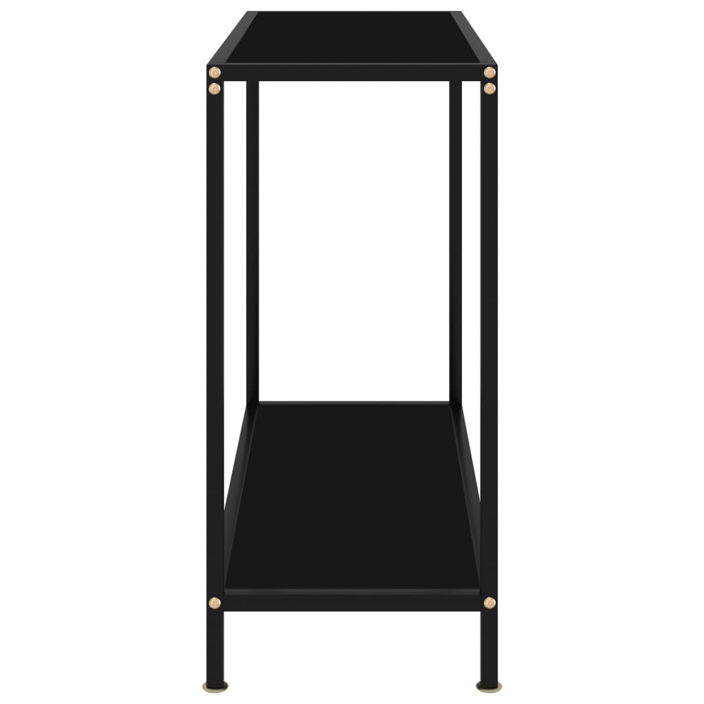 Konsolinis staliukas, juodas, 80x35x75cm, grūdintas stiklas - Namų Idėja