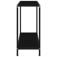 Konsolinis staliukas, juodas, 80x35x75cm, grūdintas stiklas - Namų Idėja