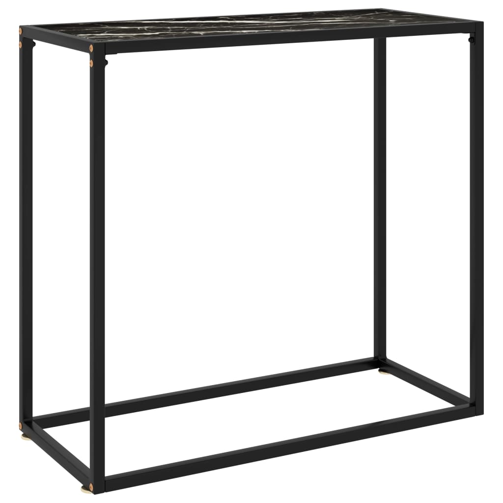 Konsolinis staliukas, juodas, 80x35x75cm, grūdintas stiklas - Namų Idėja