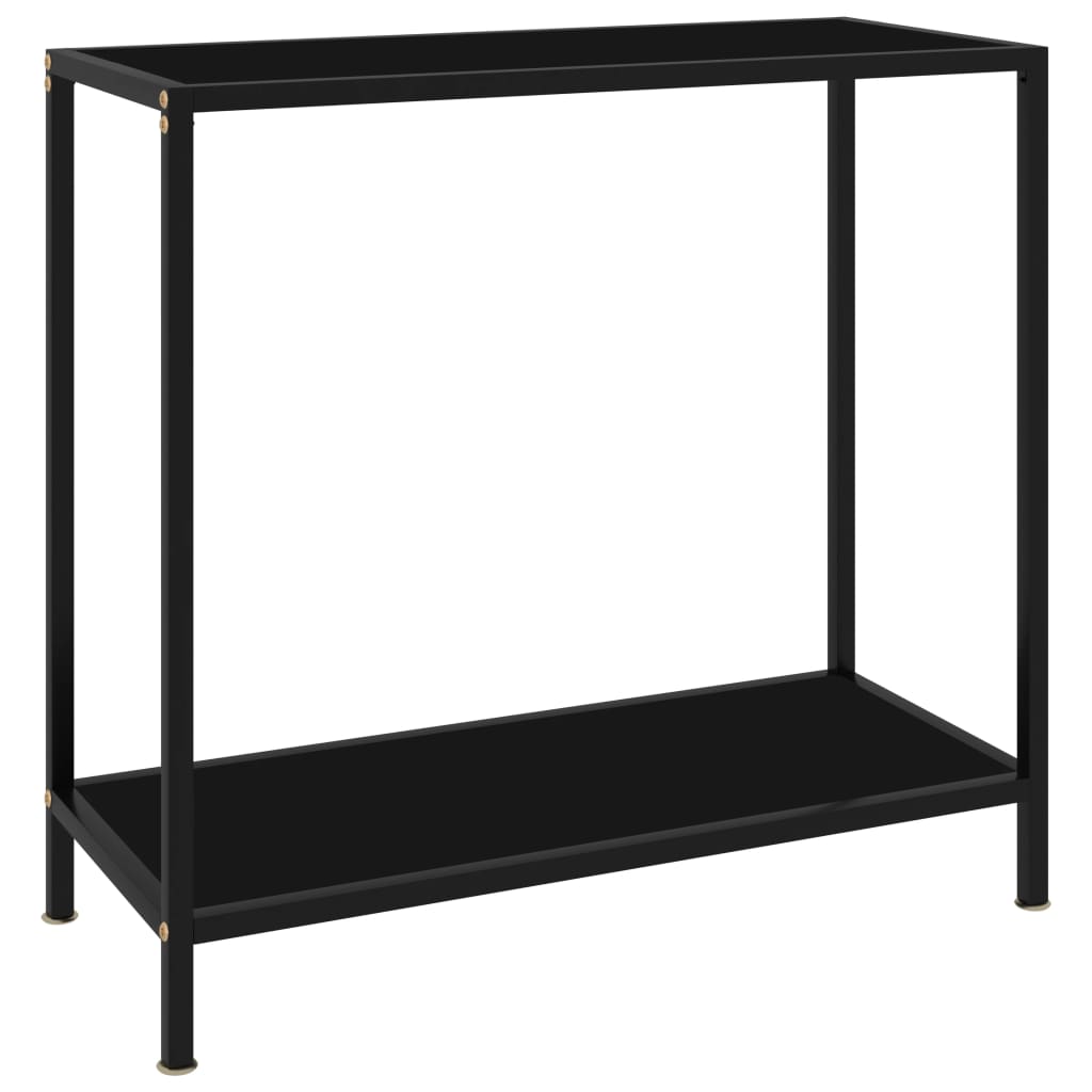 Konsolinis staliukas, juodas, 80x35x75cm, grūdintas stiklas - Namų Idėja