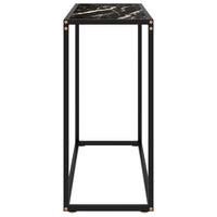 Konsolinis staliukas, juodas, 80x35x75cm, grūdintas stiklas - Namų Idėja