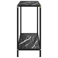 Konsolinis staliukas, juodas, 80x35x75cm, grūdintas stiklas - Namų Idėja