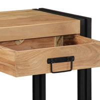 Konsolinis staliukas Juodas 90x33x75 cm Kietas akacijos medienos masyvas ir metalas - Namų Idėja