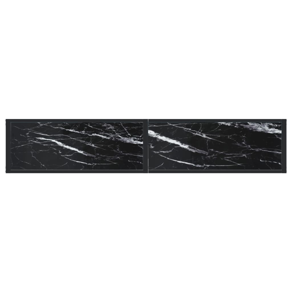 Konsolinis staliukas, juodo marmuro, 180x35x75,5cm, stiklas - Namų Idėja