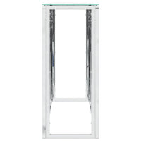 Konsolinis staliukas, sidabrinis, 110x30x70cm, plienas/stiklas - Namų Idėja