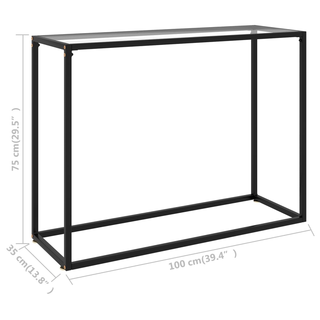 Konsolinis staliukas, skaidrus, 100x35x75cm, grūdintas stiklas - Namų Idėja