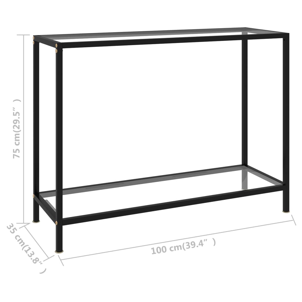 Konsolinis staliukas, skaidrus, 100x35x75cm, grūdintas stiklas - Namų Idėja