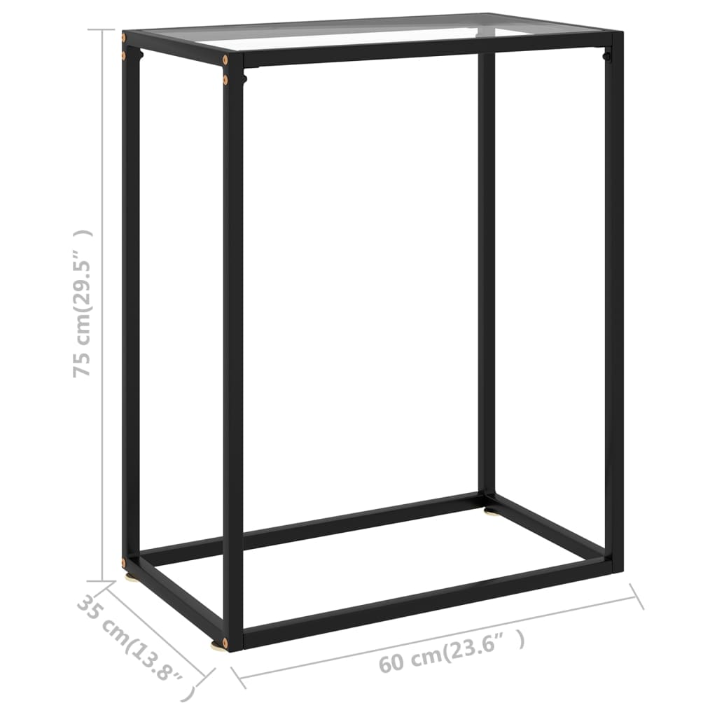 Konsolinis staliukas, skaidrus, 60x35x75cm, grūdintas stiklas - Namų Idėja