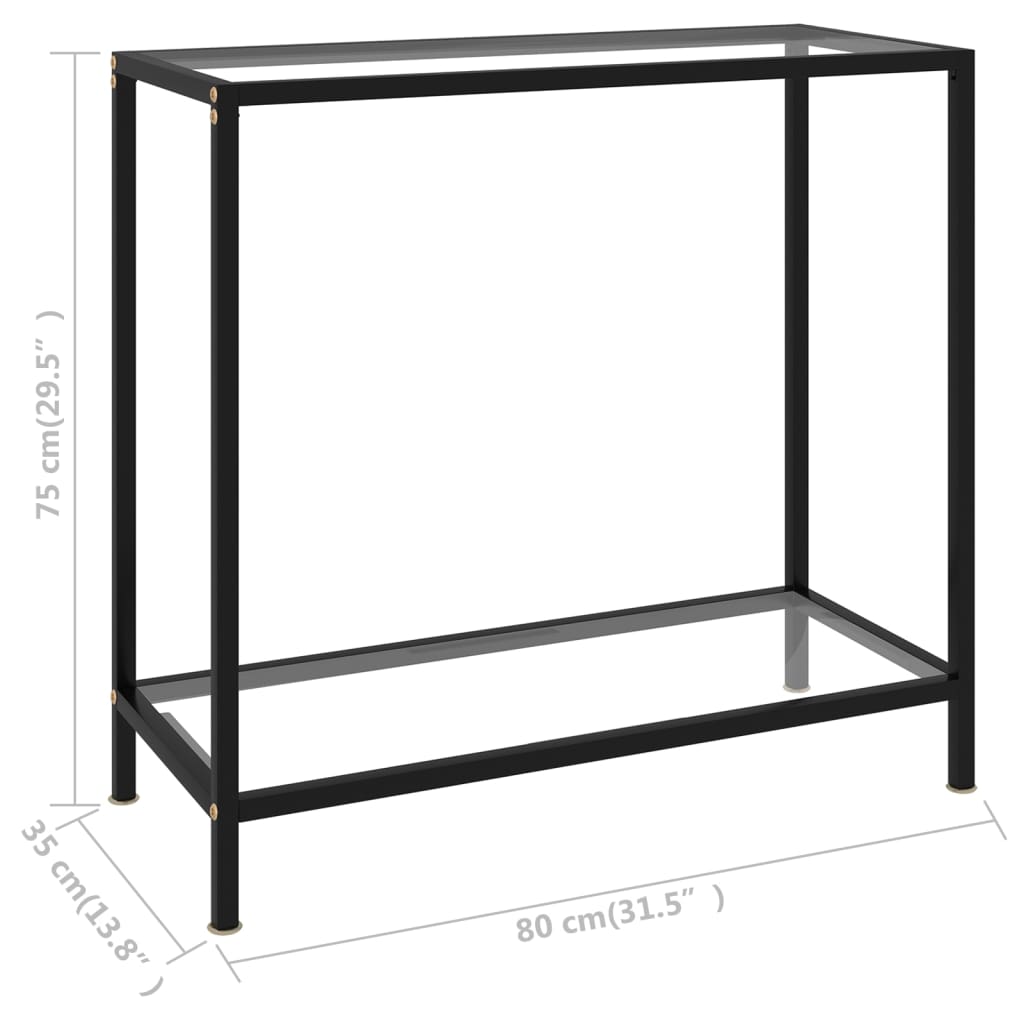 Konsolinis staliukas, skaidrus, 80x35x75cm, grūdintas stiklas - Namų Idėja