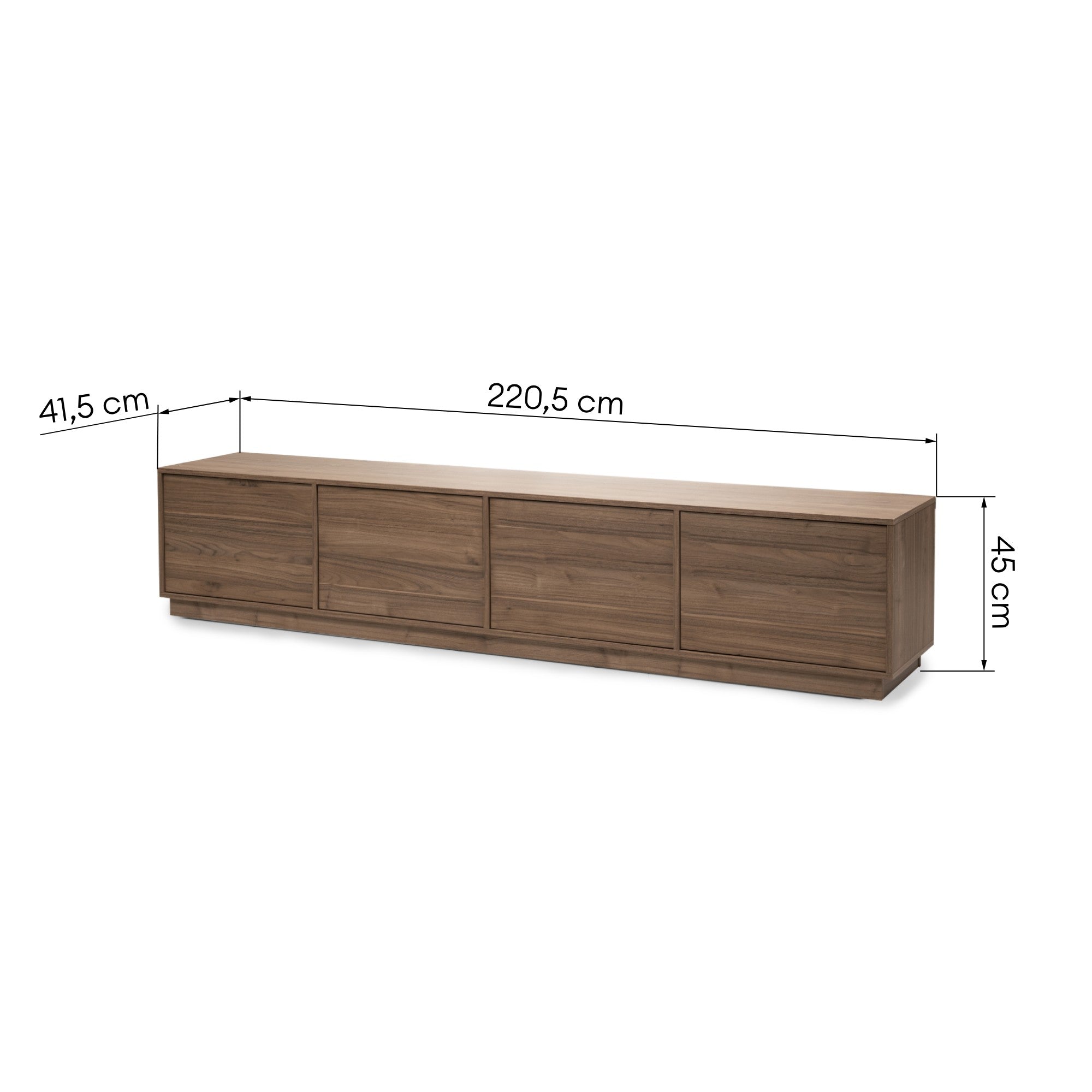 TV cabinet GENIAL, royal walnut, 220 cm