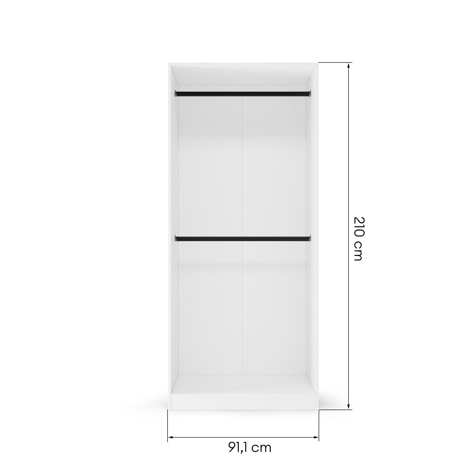 Spinta OCELLE, su 2 kabyklomis, balta, 91 cm
