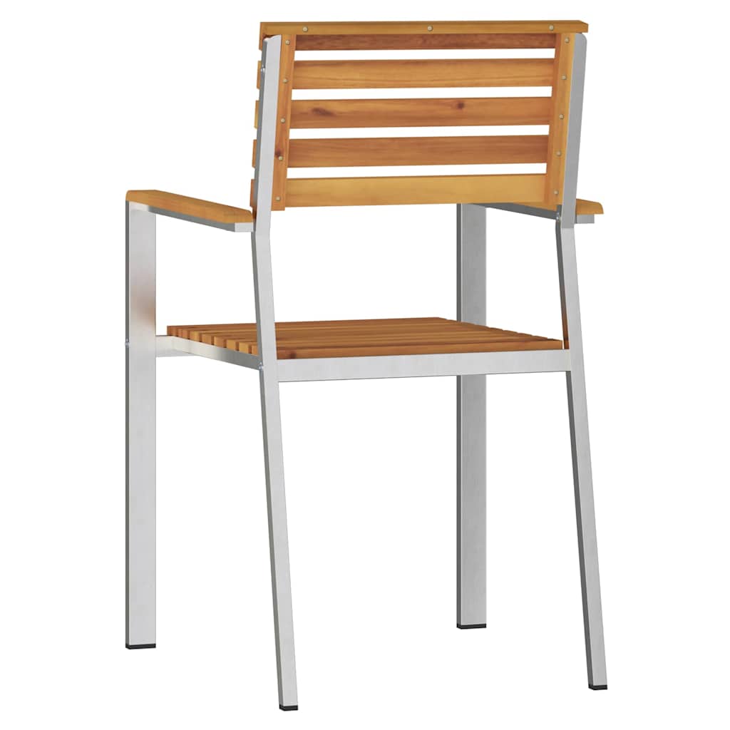 Kraunamos sodo kėdės 8 vnt 54,5x56x89 cm Solid Wood Acacia - Namų Idėja