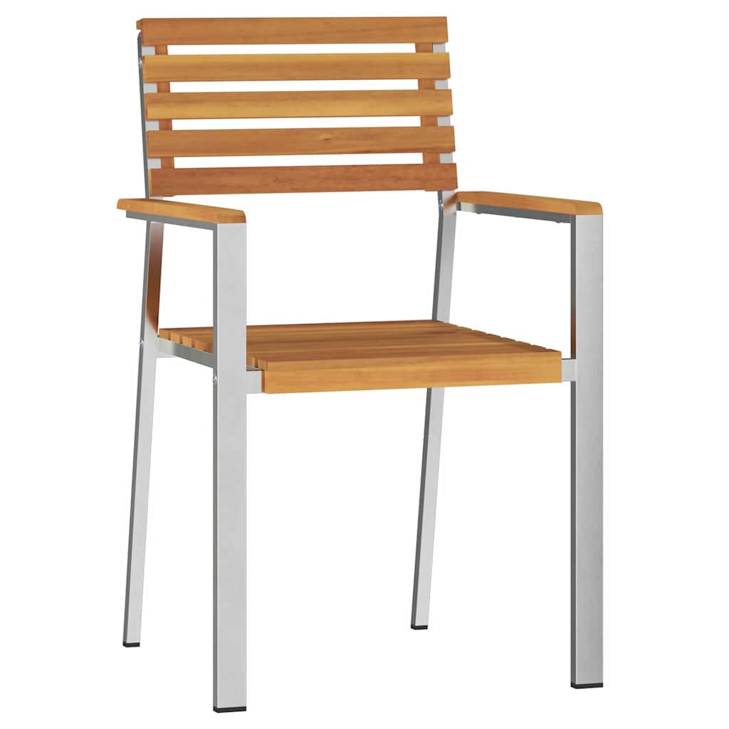 Kraunamos sodo kėdės 8 vnt 54,5x56x89 cm Solid Wood Acacia - Namų Idėja