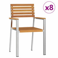 Kraunamos sodo kėdės 8 vnt 54,5x56x89 cm Solid Wood Acacia - Namų Idėja