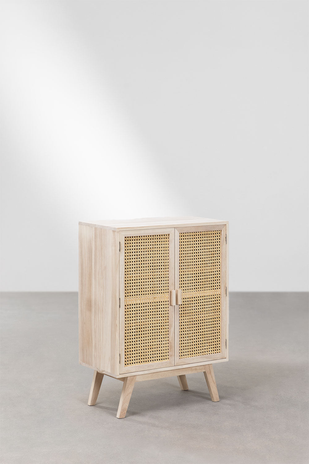 Sideboard RELDU DANDIA, 2 doors, paulownia+rattan