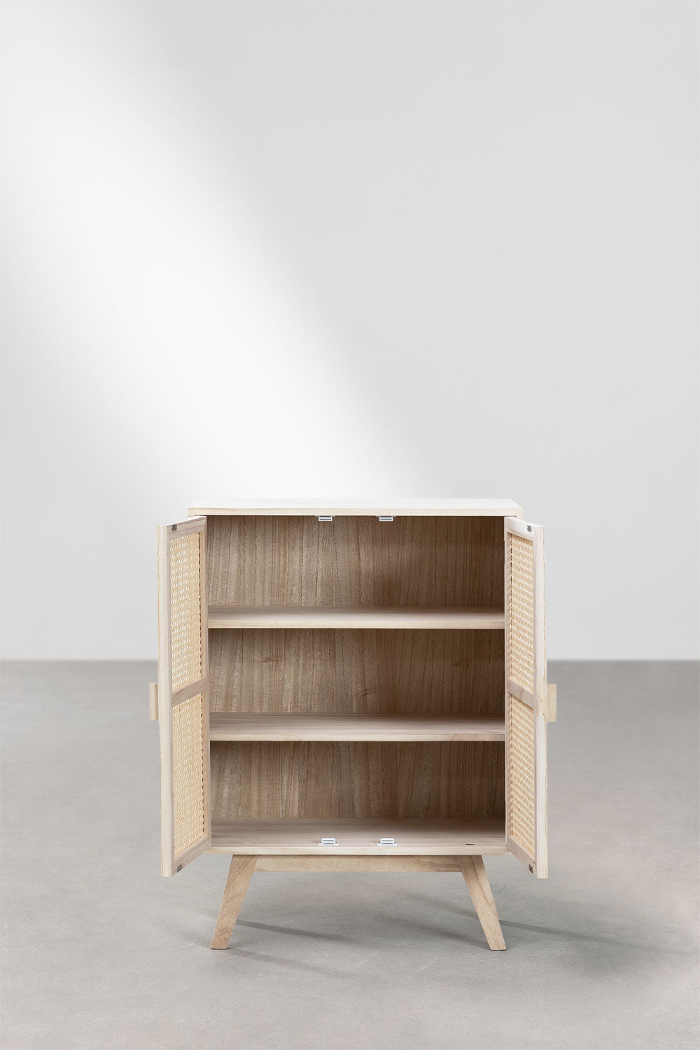 Sideboard RELDU DANDIA, 2 doors, paulownia+rattan