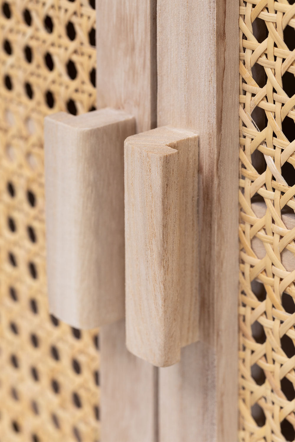 Sideboard RELDU DANDIA, 2 doors, paulownia+rattan