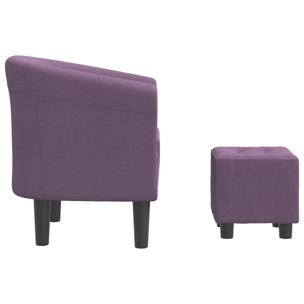 Krėslas su pakoja, violetinės spalvos, audinys - Namų Idėja