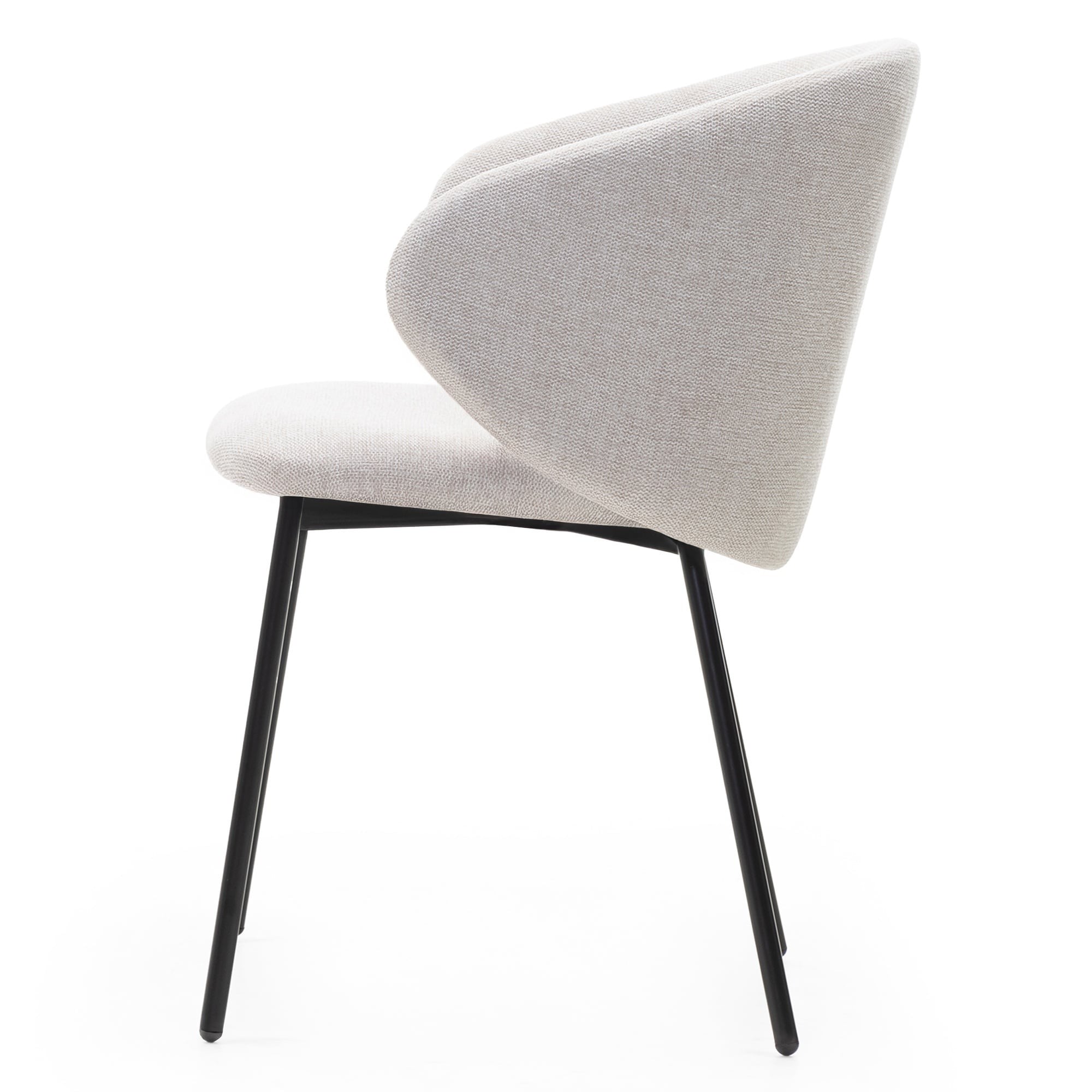 Dining chair AGAVE, light beige/black legs