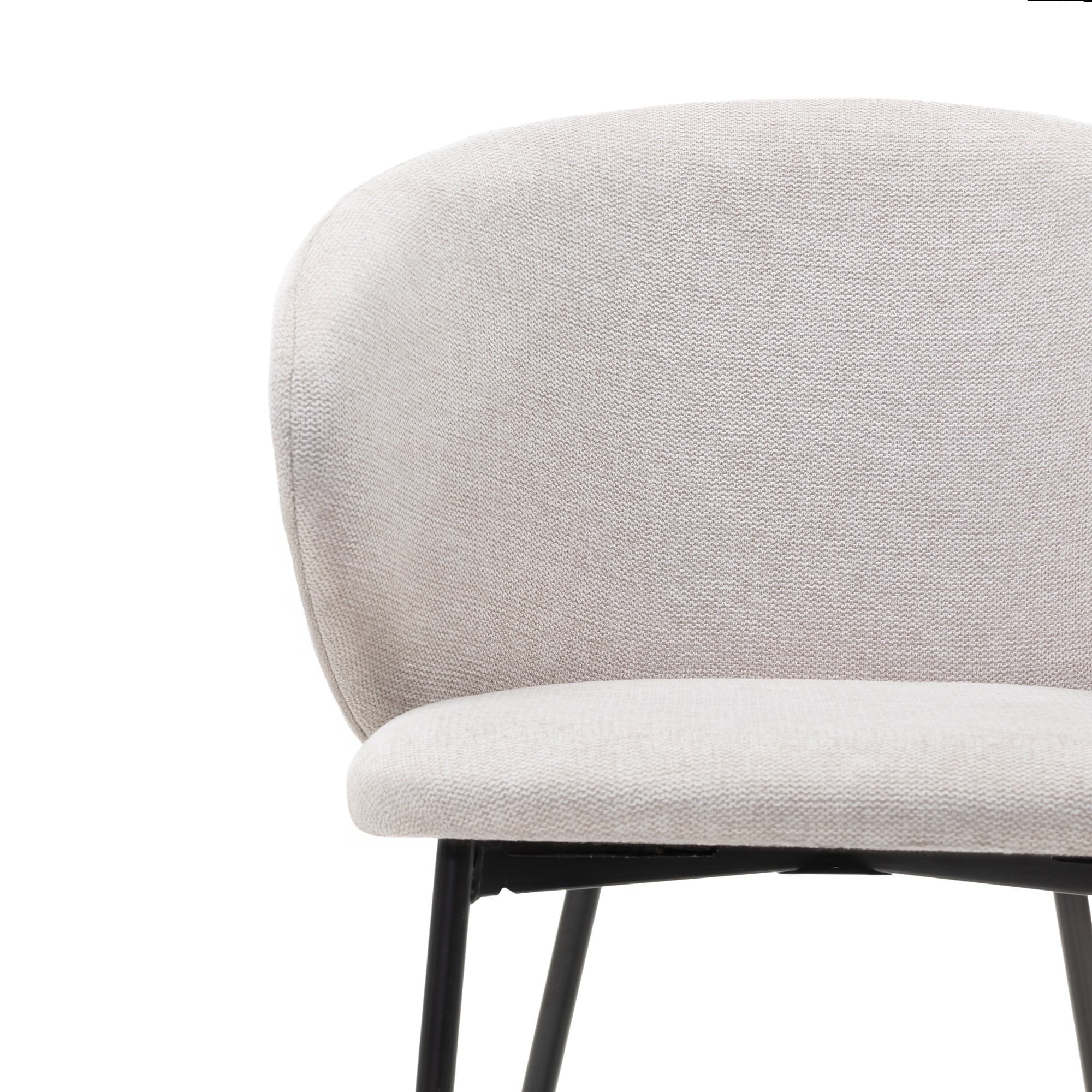 Dining chair AGAVE, light beige/black legs