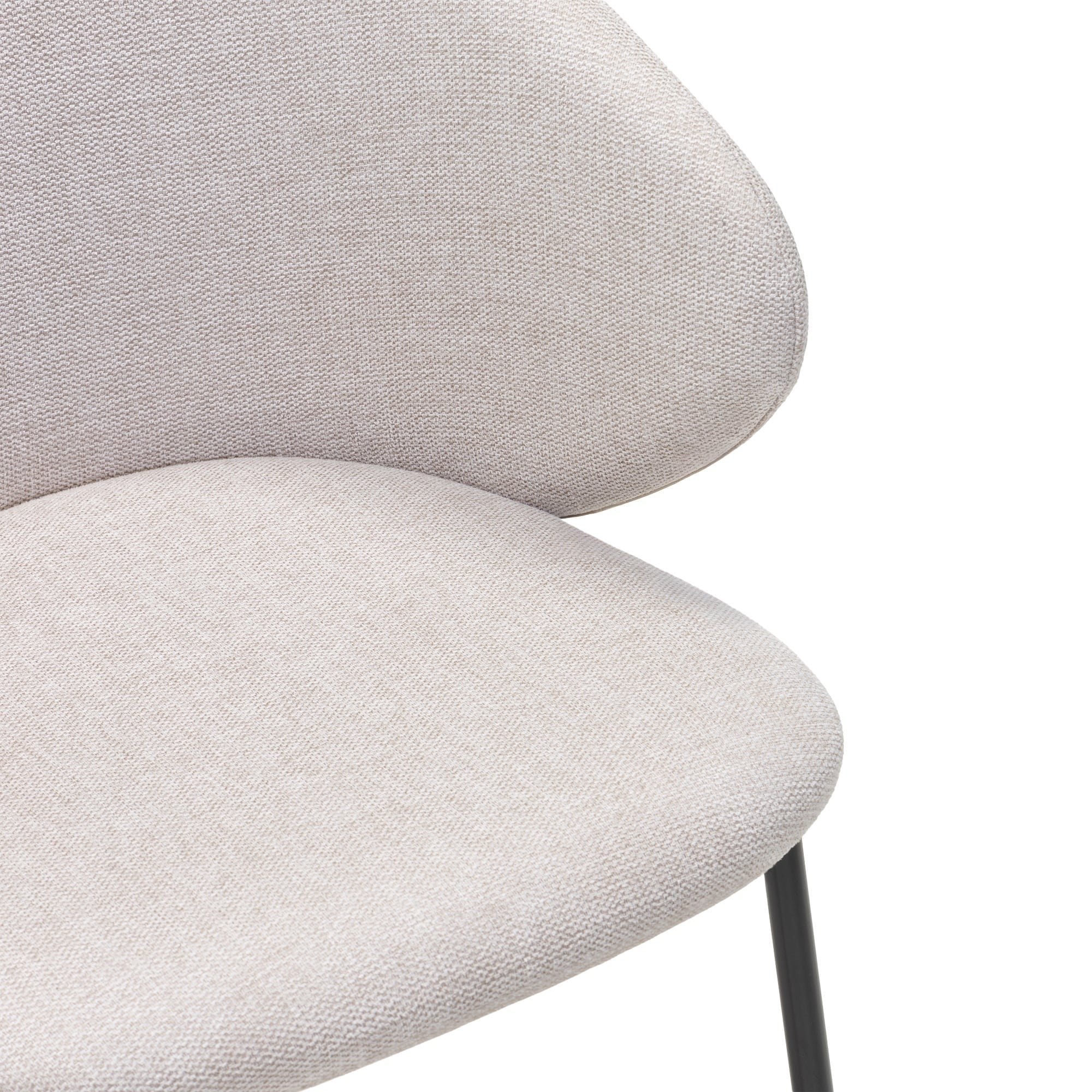 Dining chair AGAVE, light beige/black legs