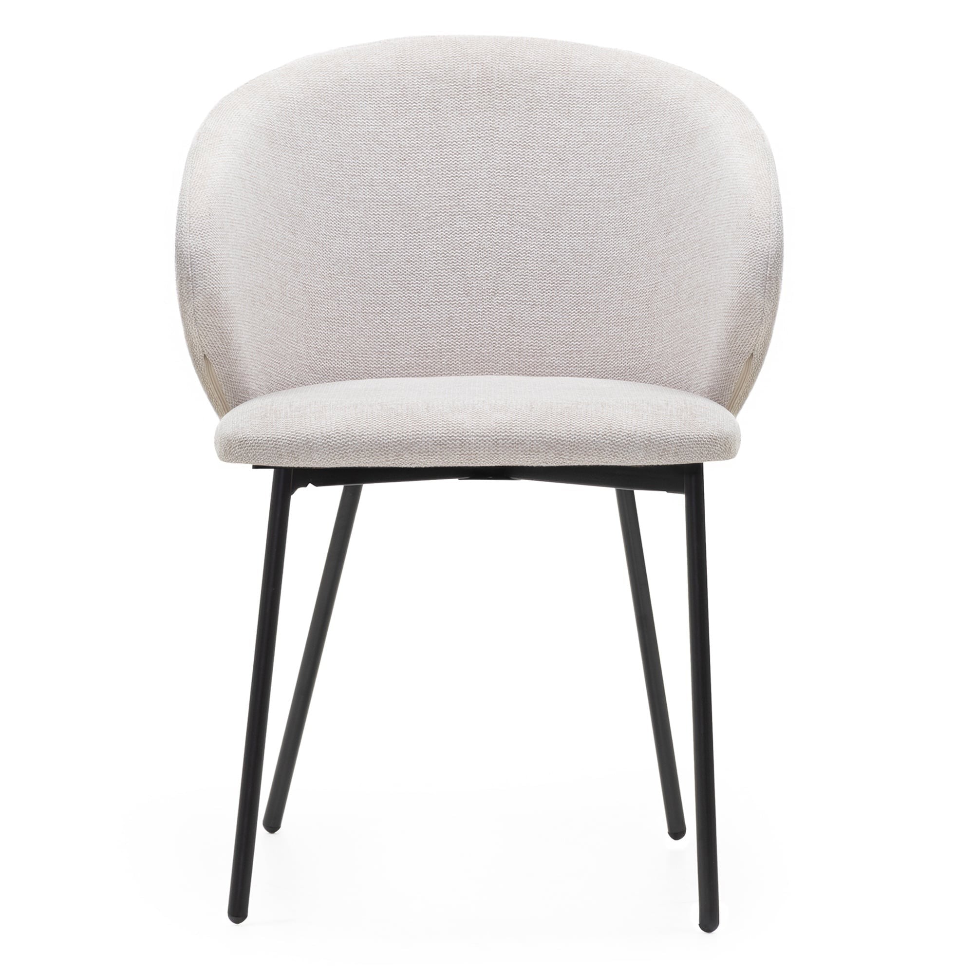 Dining chair AGAVE, light beige/black legs