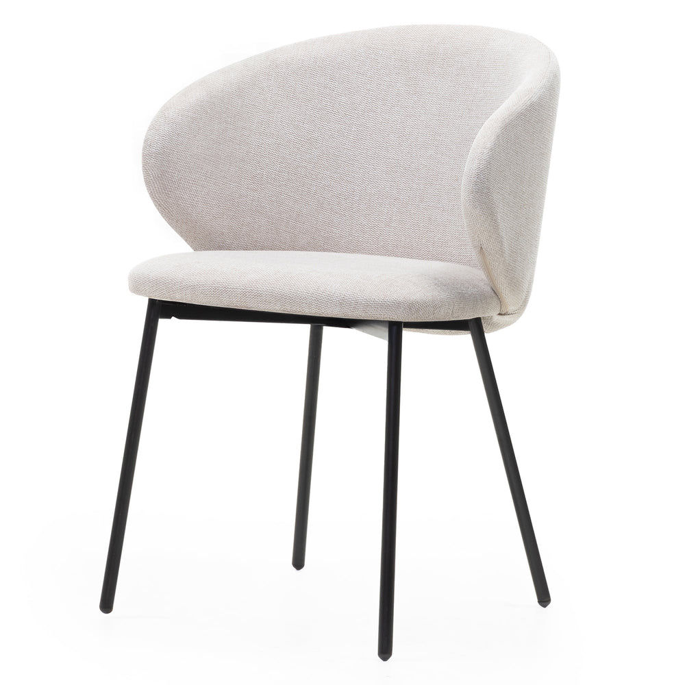 Dining chair AGAVE, light beige/black legs