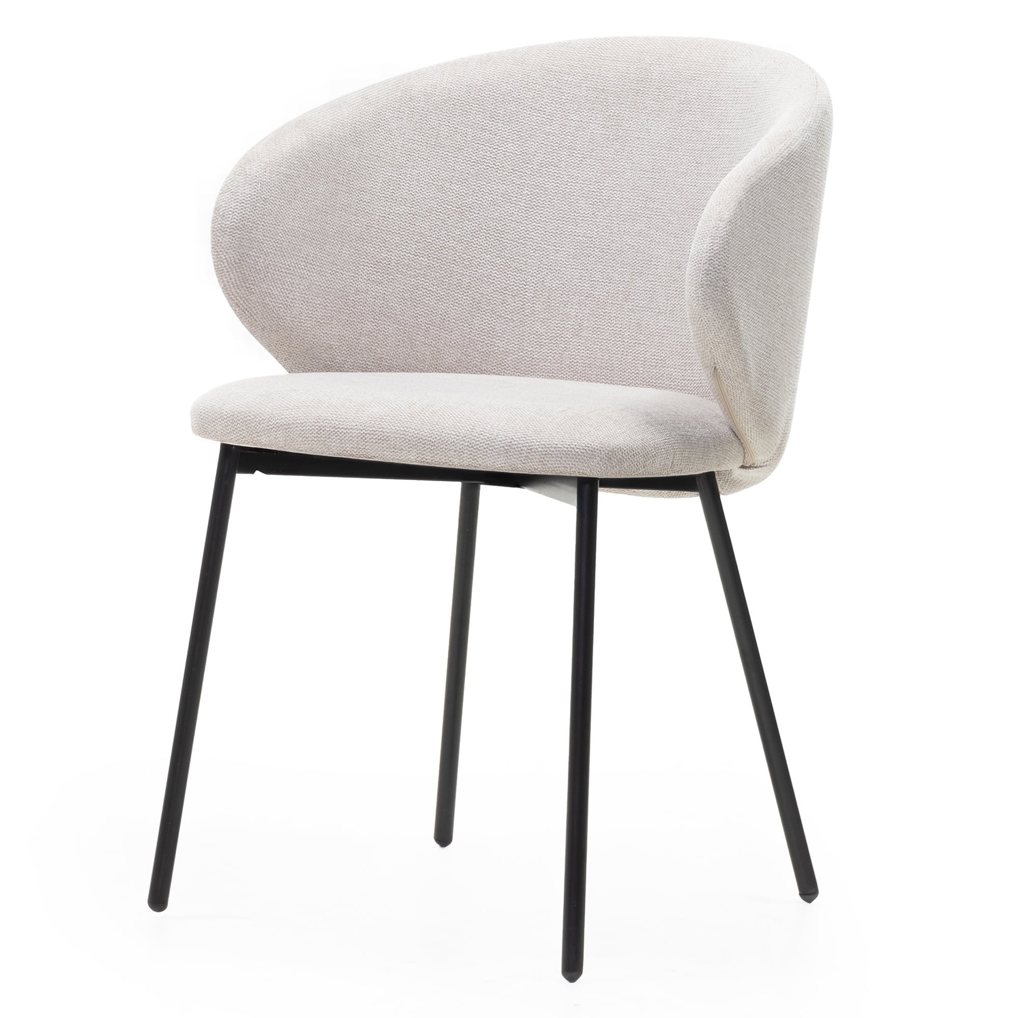 Dining chair AGAVE, light beige/black legs