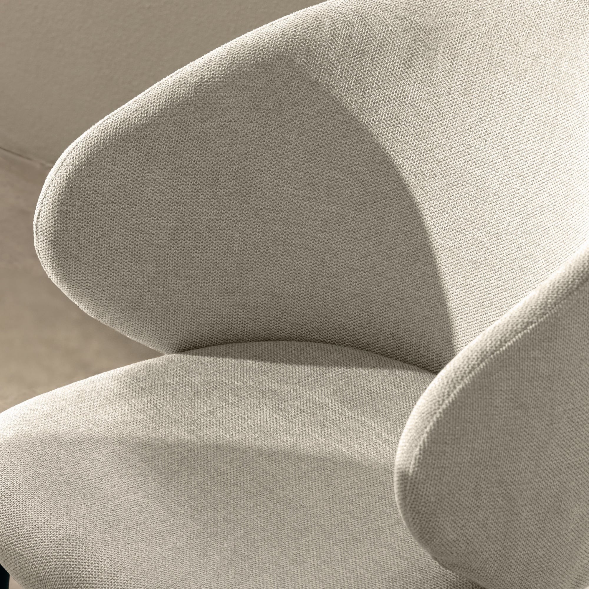 Dining chair AGAVE, light beige/black legs
