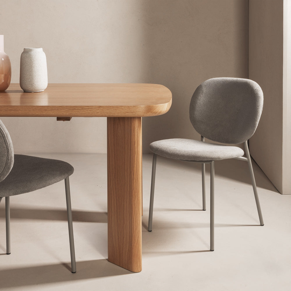Dining chair AIREO, brown-brown/sand legs