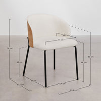 Valgomojo kėdė AMERA, Balta, juoda kojos